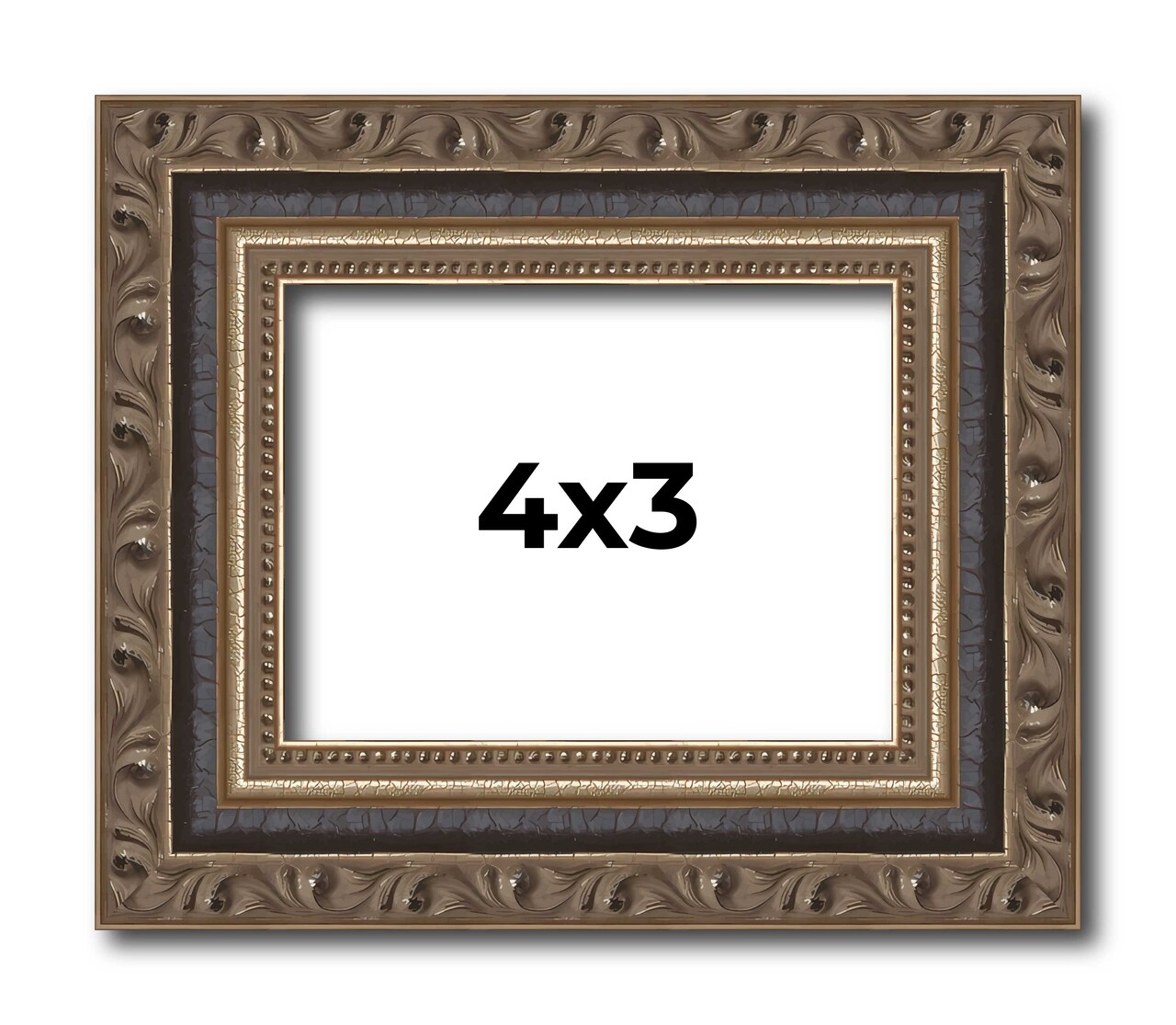 Photo Size Sculpted Silver Picture Frame - UV Acrylic, Foam Board Backing, Hanging Hardware